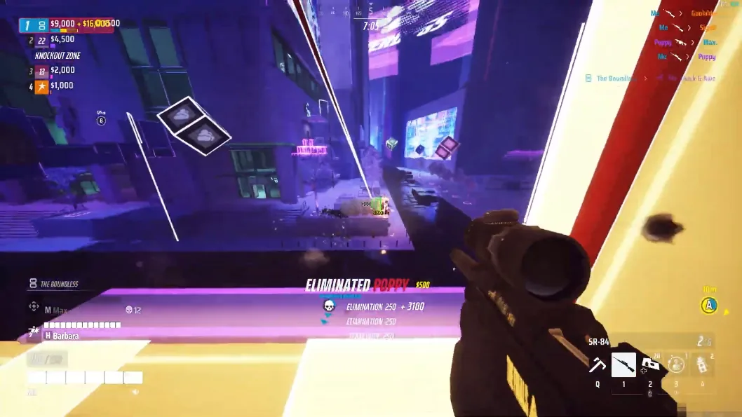 The Finals Cheats neon arena elimination with SR-84
